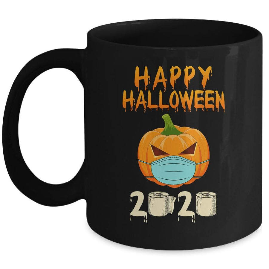 Happy Halloween 2020 Pumpkin Mask Funny Quarantine Gift Mug-Coffee Mug-Mug-Black