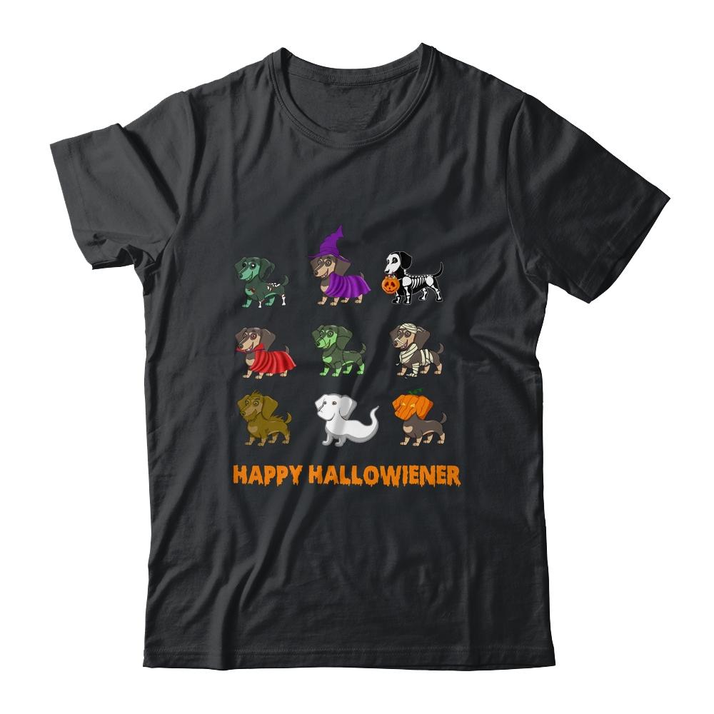 Happy Halloween Halloweiner Dachshund Dog Lovers-T-Shirt & Sweatshirt-Classic T-Shirt-Black