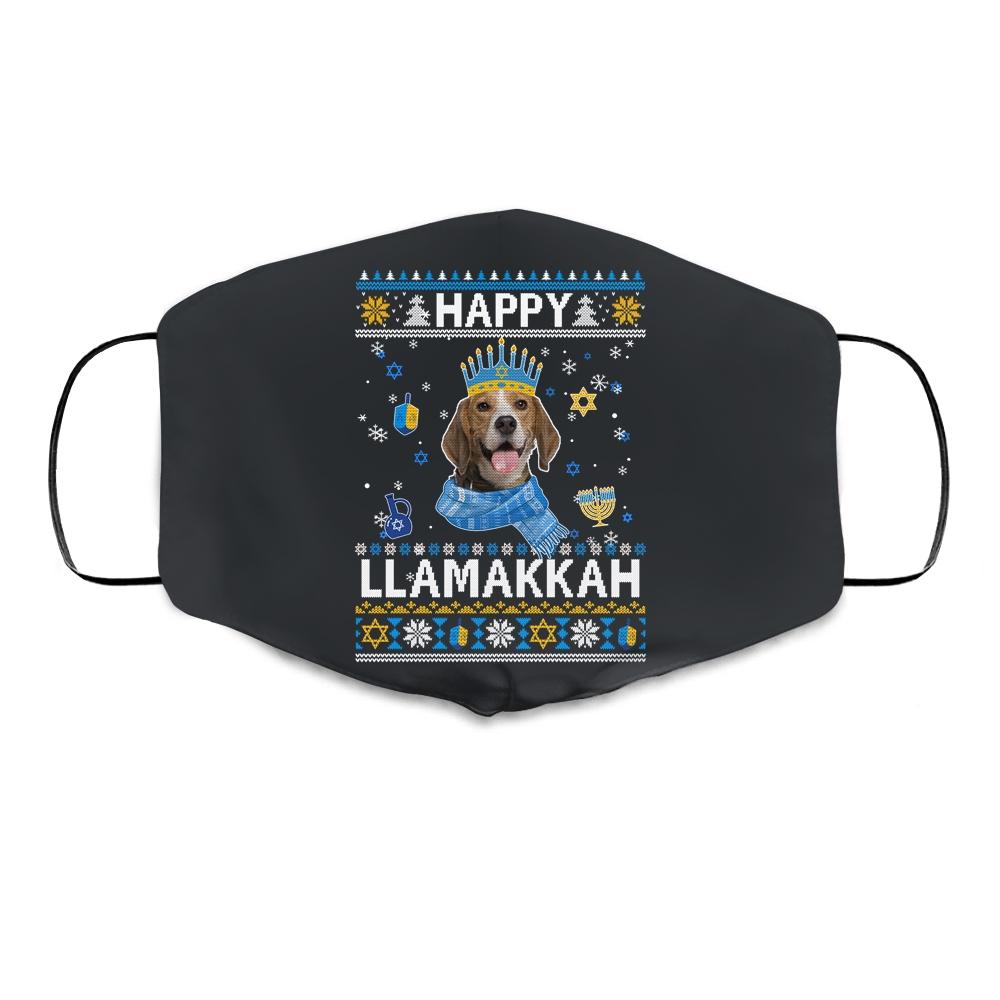 Happy Hanukkah Beagle Hanukkah Ugly Sweater Christmas Cloth Face Mask