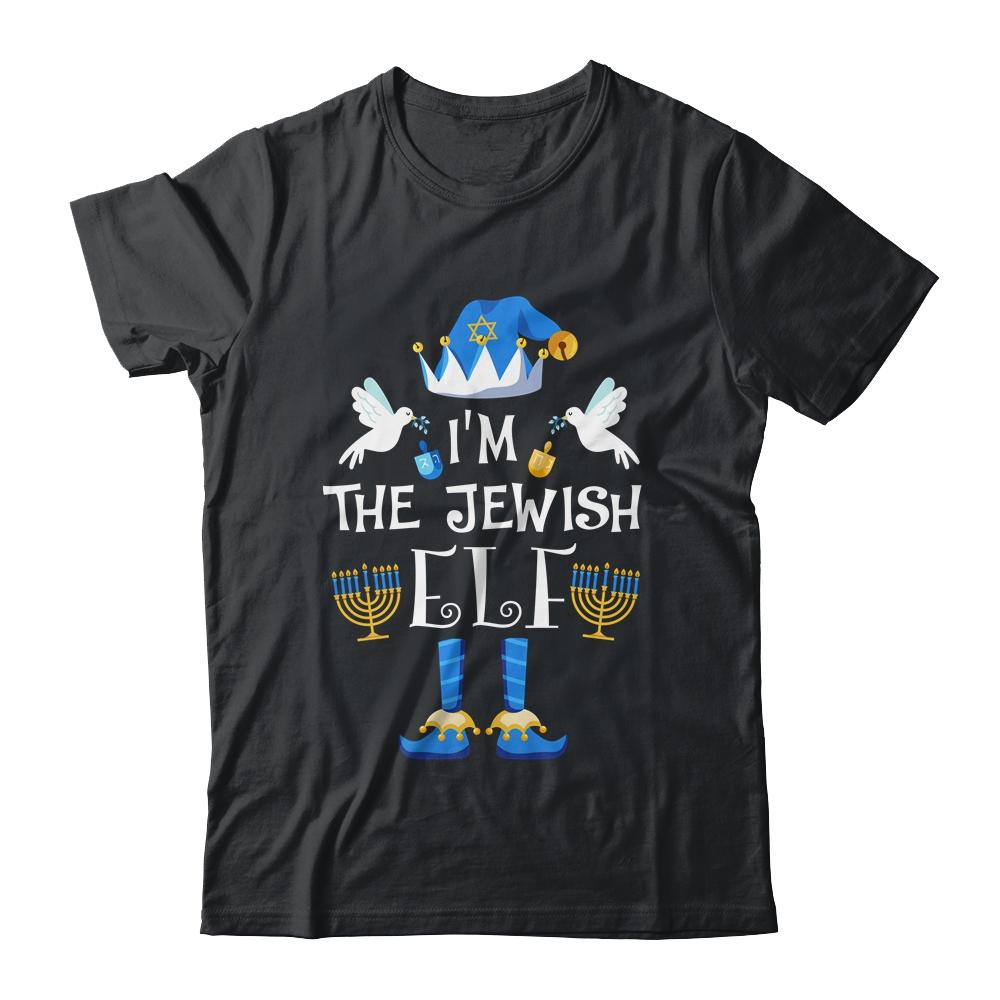 Happy Hanukkah Jewish Elf Family Group Christmas Pajama-T-Shirt & Sweatshirt-Classic T-Shirt-Black