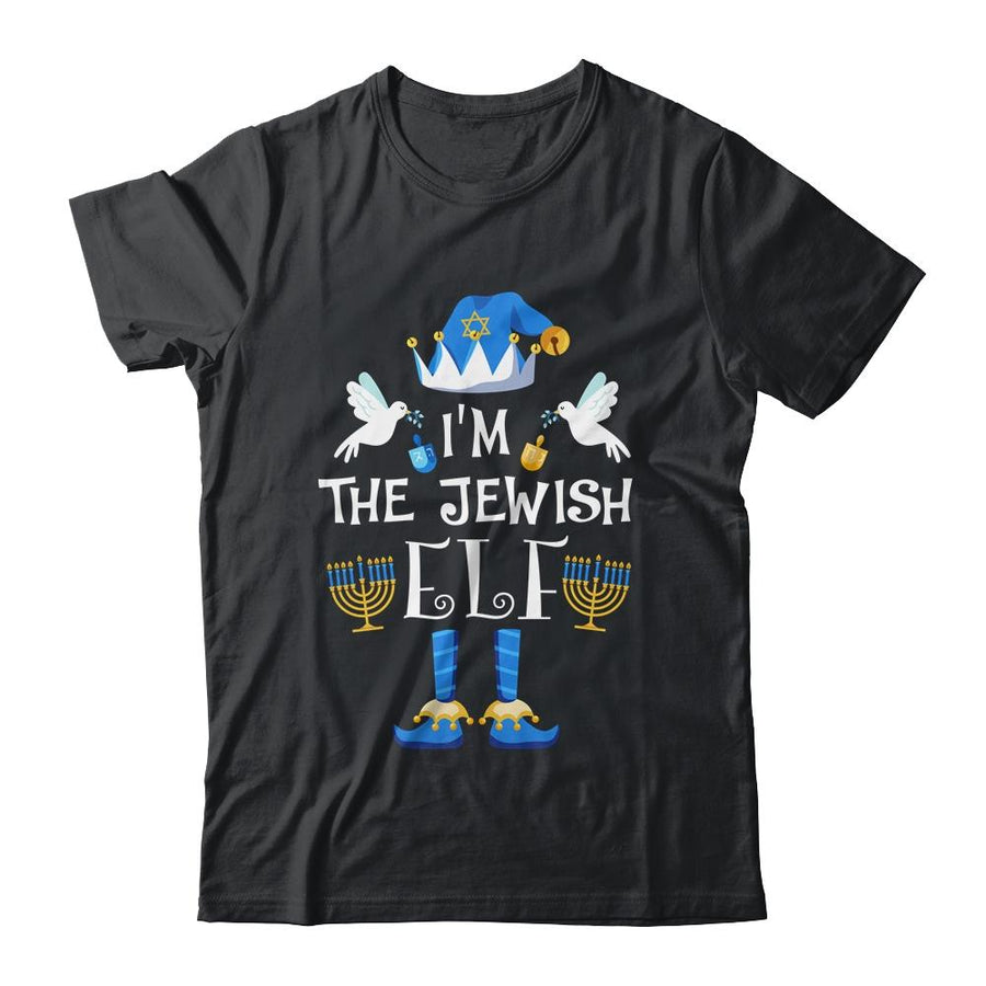 Happy Hanukkah Jewish Elf Family Group Christmas Pajama-T-Shirt & Sweatshirt-Classic T-Shirt-Black