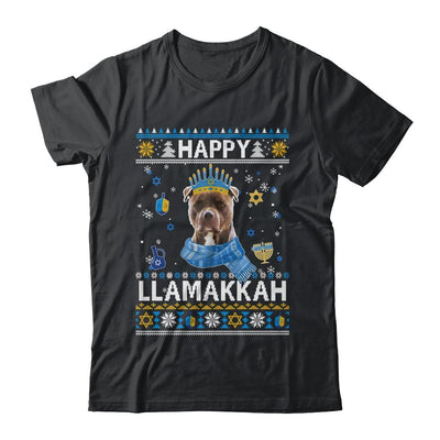 Happy Hanukkah Pitbull Hanukkah Ugly Sweater Christmas-T-Shirt & Sweatshirt-Classic T-Shirt-Black