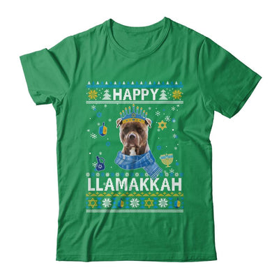 Happy Hanukkah Pitbull Hanukkah Ugly Sweater Christmas-T-Shirt & Sweatshirt-Classic T-Shirt-Irish Green