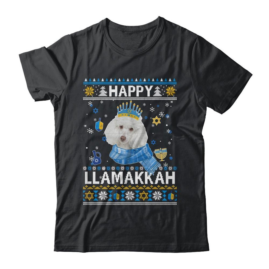 Happy Hanukkah Poodle Hanukkah Ugly Sweater Christmas-T-Shirt & Sweatshirt-Classic T-Shirt-Black