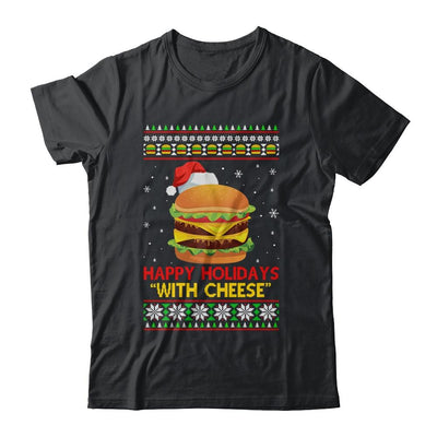 Happy Holidays With Cheese Christmas Cheeseburger Gift-T-Shirt & Sweatshirt-Classic T-Shirt-Black