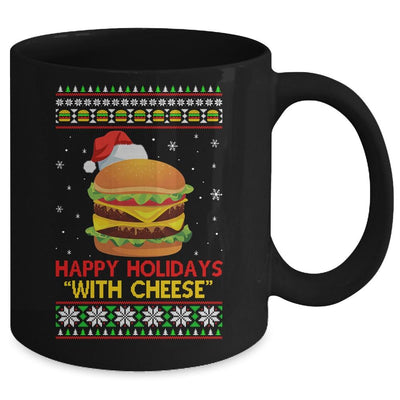 Happy Holidays With Cheese Christmas Cheeseburger Gift Mug-Coffee Mug-Mug-Black