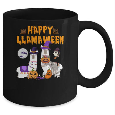 Happy Llamaween Llama Halloween Costume Kids Boys Girls Gift Mug-Coffee Mug-Mug-Black