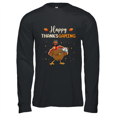 Happy Thanksgiving Video Game Dabbing Turkey-T-Shirt & Hoodie-Long Sleeve T-Shirt-Black