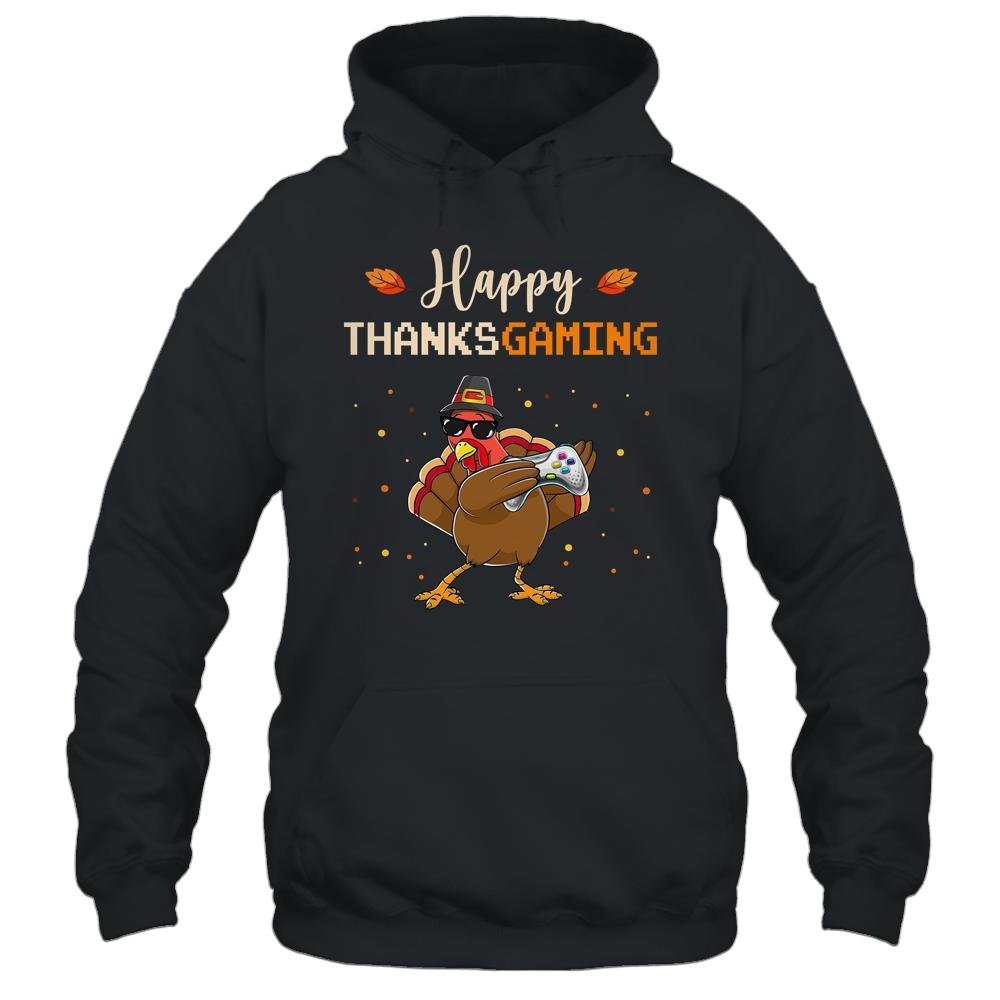 Happy Thanksgiving Video Game Dabbing Turkey-T-Shirt & Hoodie-Pullover Hoodie-Black