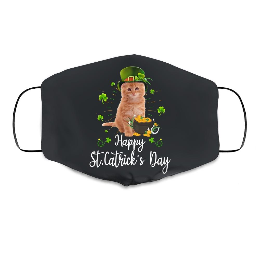 Happy st catrick's day cat st patricks day Women Kids Cloth Face Mask-Cloth Face Mask-Cloth Face Mask-Black