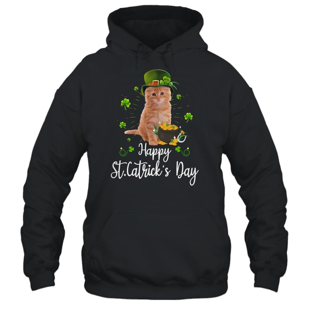 Happy st catrick's day cat st patricks day Women Kids-T-Shirt & Hoodie-Pullover Hoodie-Black