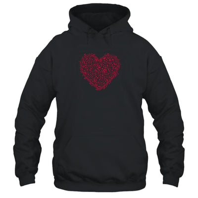 Heart Shape Musical Notes Music Lovers Gift Valentines Day-T-Shirt & Hoodie-Pullover Hoodie-Black
