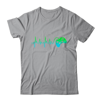 Heartbeat Gamer Gift Video Game Controller-T-Shirt & Hoodie-Classic T-Shirt-Sport Grey