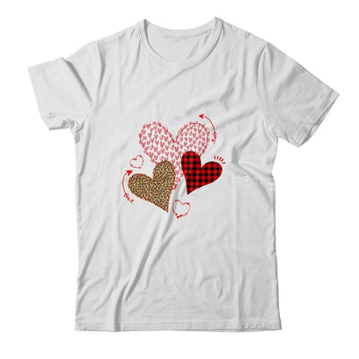 Hearts And Arrows Leopard Plaid Valentines Day-T-Shirt & Hoodie-Classic T-Shirt-White