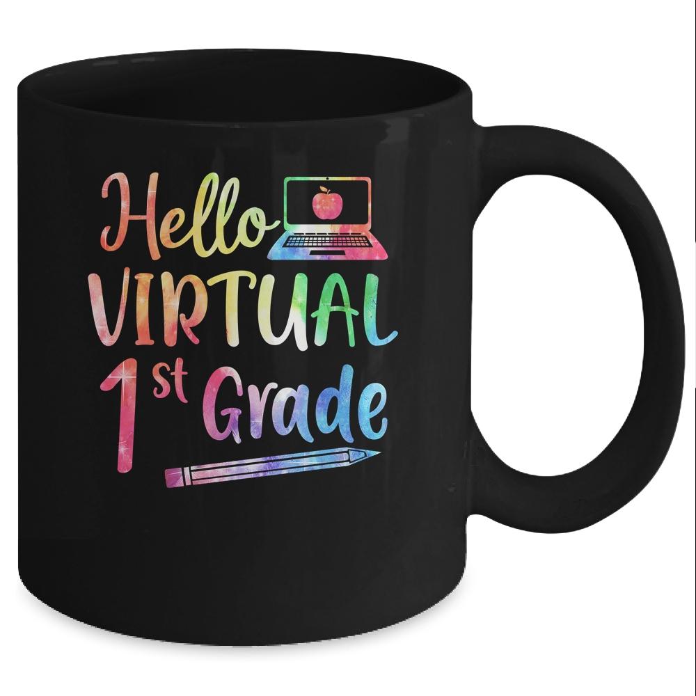 Hello Virtual 1st Grade Teacher Gift Back To School 2021 Mug-Coffee Mug-Mug-Black