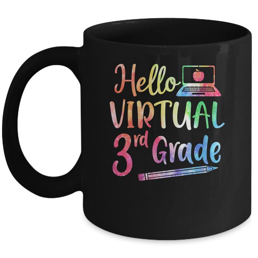 Hello Virtual 3rd Grade Teacher Gift Back To School 2021 Mug-Coffee Mug-Mug-Black