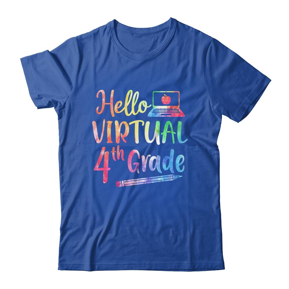 Hello Virtual 4th Grade Teacher Gift Back To School 2021-T-Shirt & Hoodie-Classic T-Shirt-Royal