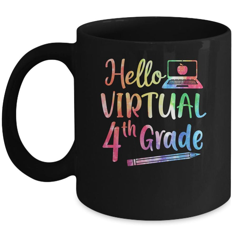 Hello Virtual 4th Grade Teacher Gift Back To School 2021 Mug-Coffee Mug-Mug-Black