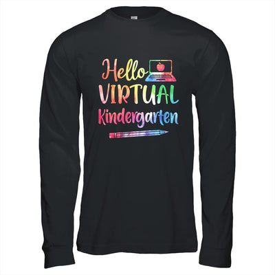 Hello Virtual Kindergarten Teacher Gift Back To School 2021-T-Shirt & Hoodie-Long Sleeve T-Shirt-Black