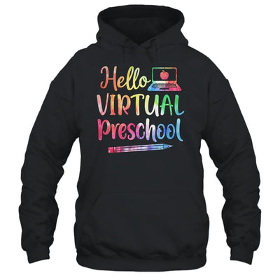 Hello Virtual Preschool Teacher Gift Back To School 2021-T-Shirt & Hoodie-Pullover Hoodie-Black