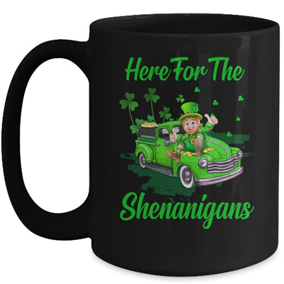Here For The Shenanigans Leprechaun Truck St Patricks Day Mug-Coffee Mug-Mug-Black