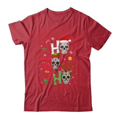 Ho Ho Ho Mexican Skull Santa Hat Christmas Funny Xmas Gift-T-Shirt & Sweatshirt-Classic T-Shirt-Red