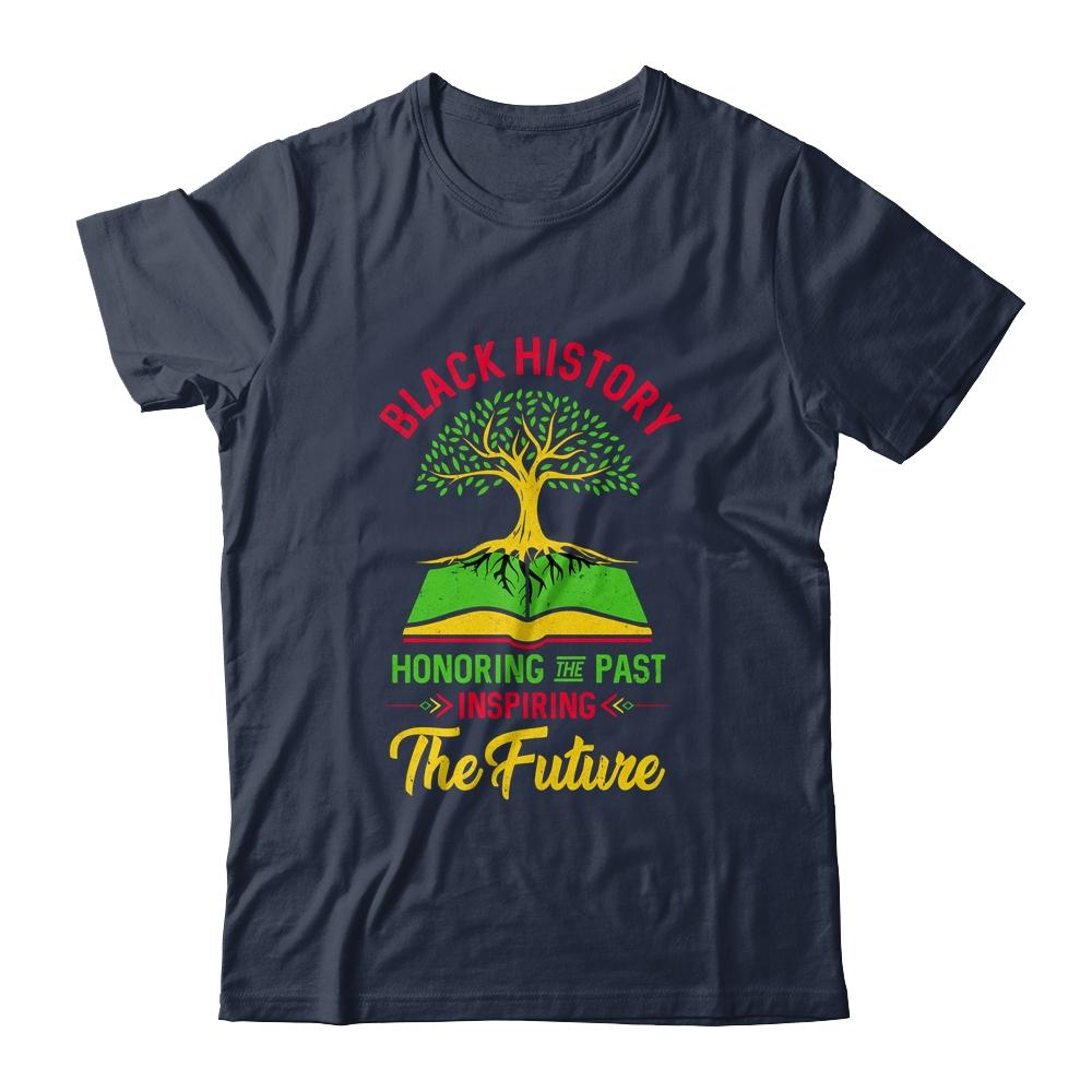 Honoring Past Inspiring Future Men Women Black History Month-T-Shirt & Hoodie-Classic T-Shirt-Navy