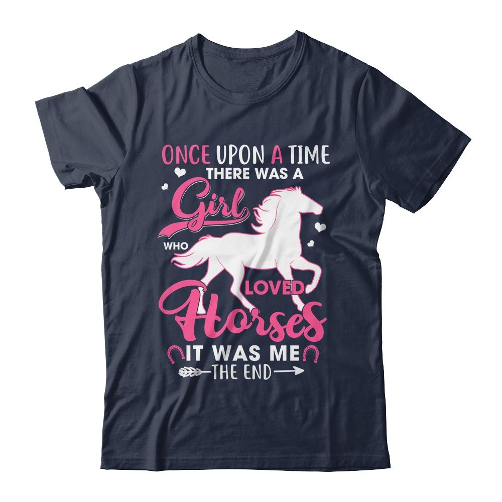 Horse Girl Horses Show Jumping Equestrian Barrel Racing-T-Shirt & Hoodie-Classic T-Shirt-Navy