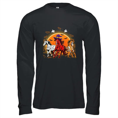 Horse Mummy Witch Halloween Horror Gift For Horse Lover-T-Shirt & Hoodie-Long Sleeve T-Shirt-Black
