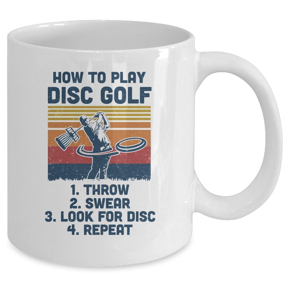 How To Play Disc Golf Funny Disc Golf Vintage Mug-Coffee Mug-Mug-White
