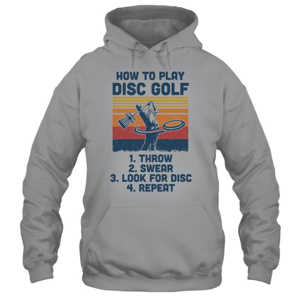 How To Play Disc Golf Funny Disc Golf Vintage-T-Shirt & Hoodie-Pullover Hoodie-Sport Grey