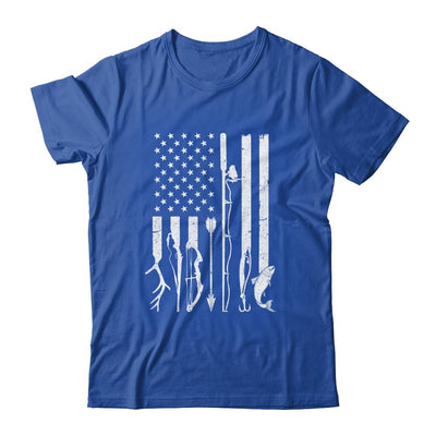 Hunting Fishing USA Flag American-T-Shirt & Hoodie-Classic T-Shirt-Royal
