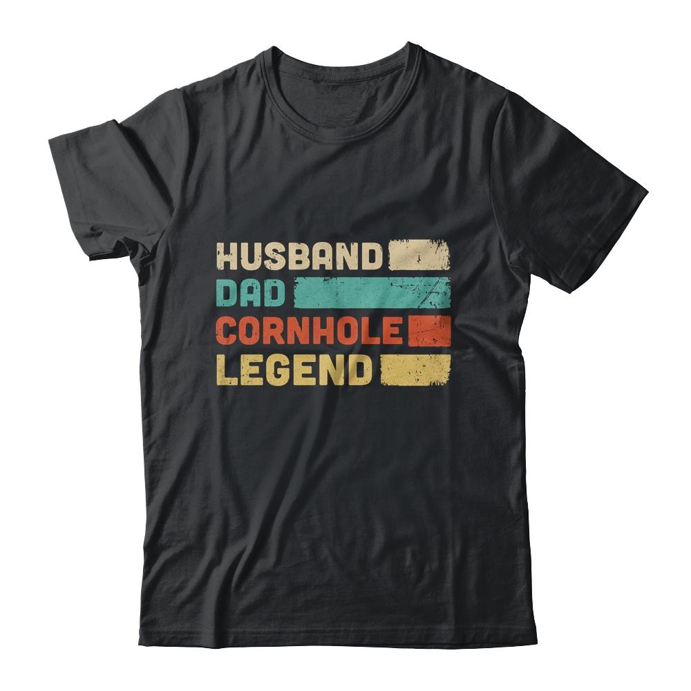 Husband Dad Cornhole Legend Funny Cornhole Game-T-Shirt & Hoodie-Classic T-Shirt-Black