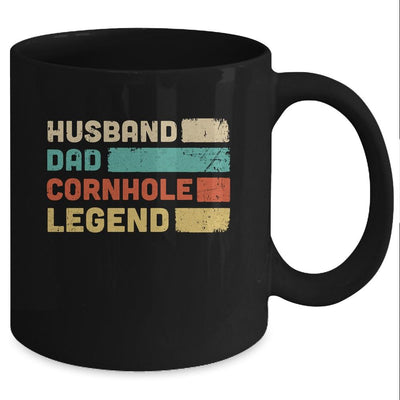 Husband Dad Cornhole Legend Funny Cornhole Game Mug-Coffee Mug-Mug-Black