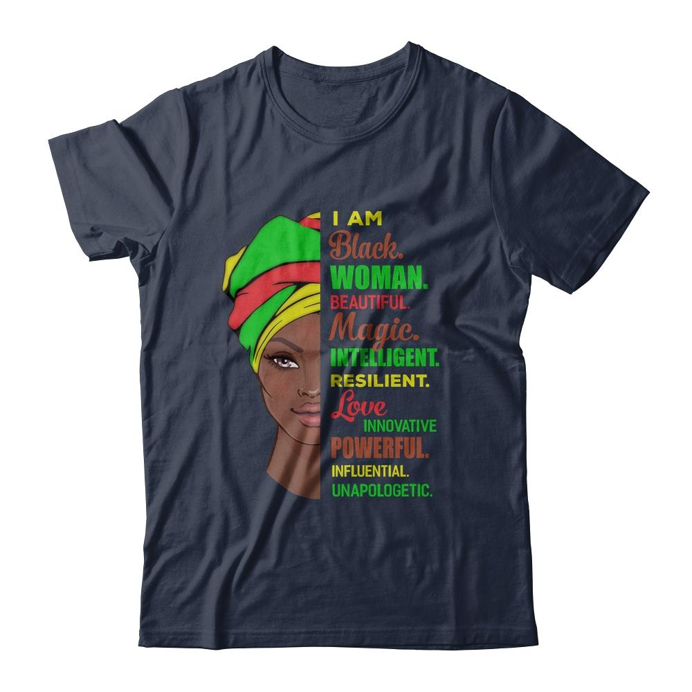 I Am Black Woman Black History Month-T-Shirt & Tank Top-Classic T-Shirt-Navy