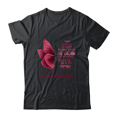 I Am The Storm Brain Aneurysm Awareness Butterfly-T-Shirt & Tank Top-Classic T-Shirt-Black