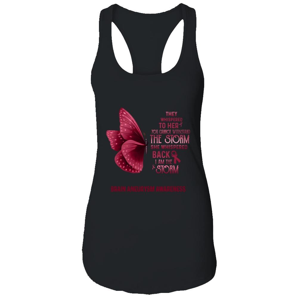 I Am The Storm Brain Aneurysm Awareness Butterfly-T-Shirt & Tank Top-Women's Ideal Racerback Tank-Black