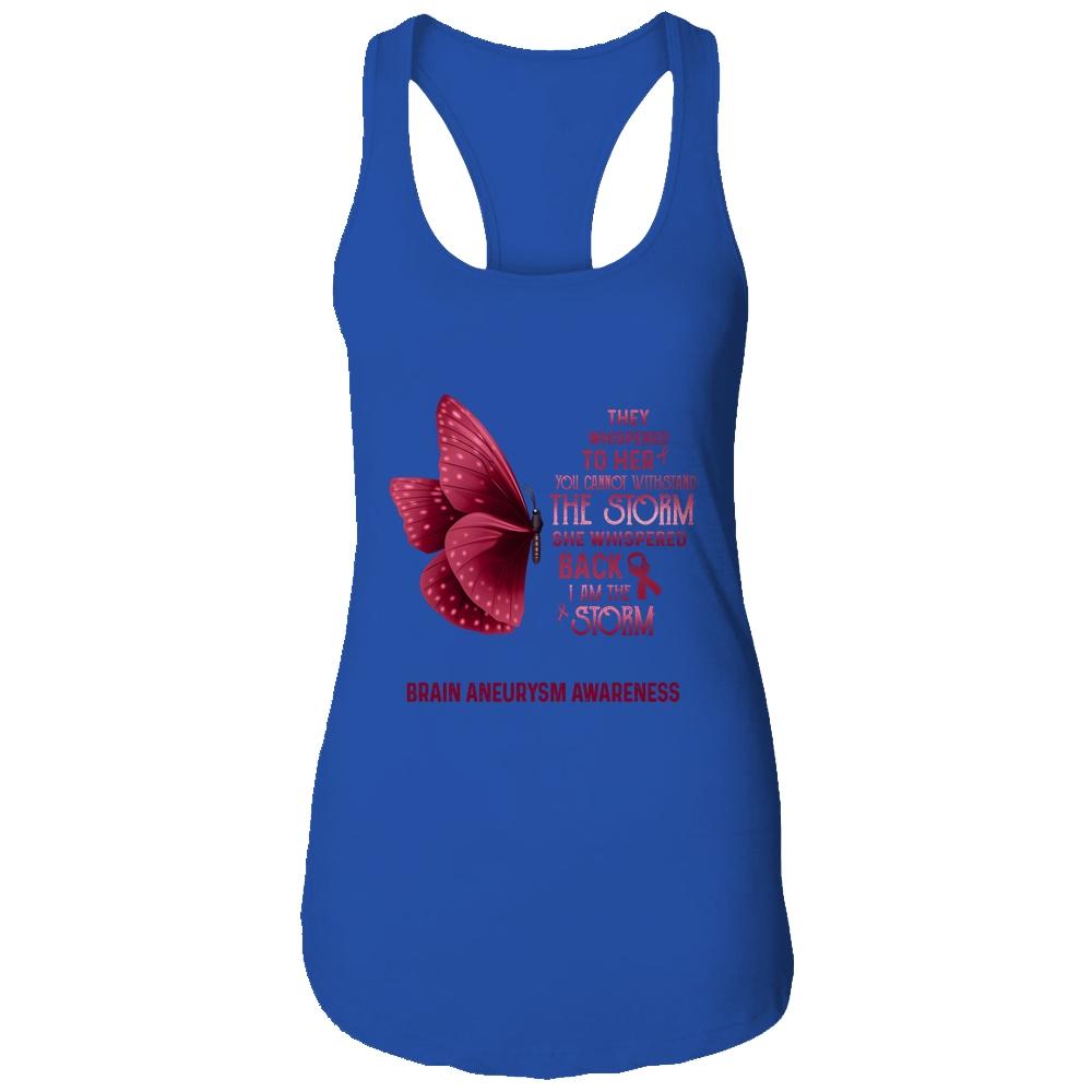 I Am The Storm Brain Aneurysm Awareness Butterfly-T-Shirt & Tank Top-Women's Ideal Racerback Tank-Royal
