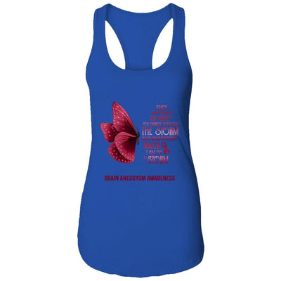 I Am The Storm Brain Aneurysm Awareness Butterfly-T-Shirt & Tank Top-Women's Ideal Racerback Tank-Royal