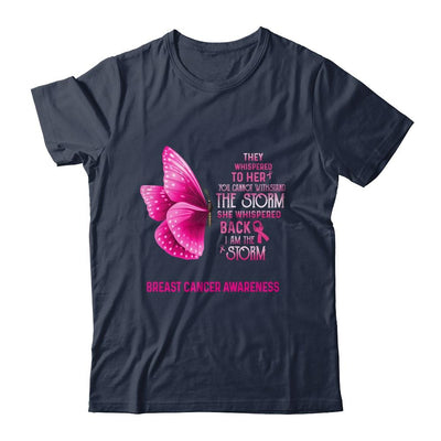 I Am The Storm Breast Cancer Awareness Butterfly-T-Shirt & Tank Top-Classic T-Shirt-Navy