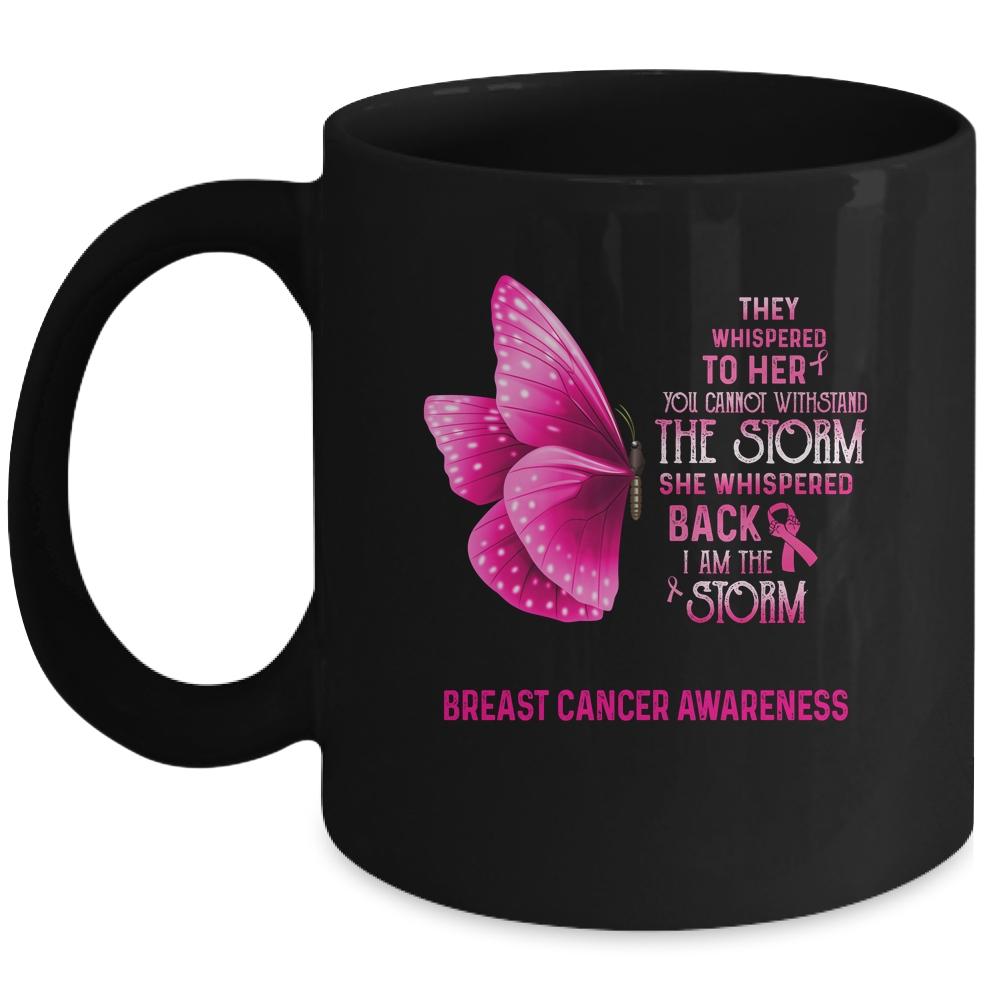 I Am The Storm Breast Cancer Awareness Butterfly Mug-Coffee Mug-Mug-Black