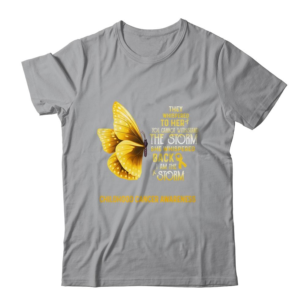 I Am The Storm Childhood Cancer Awareness Butterfly-T-Shirt & Tank Top-Classic T-Shirt-Sport Grey