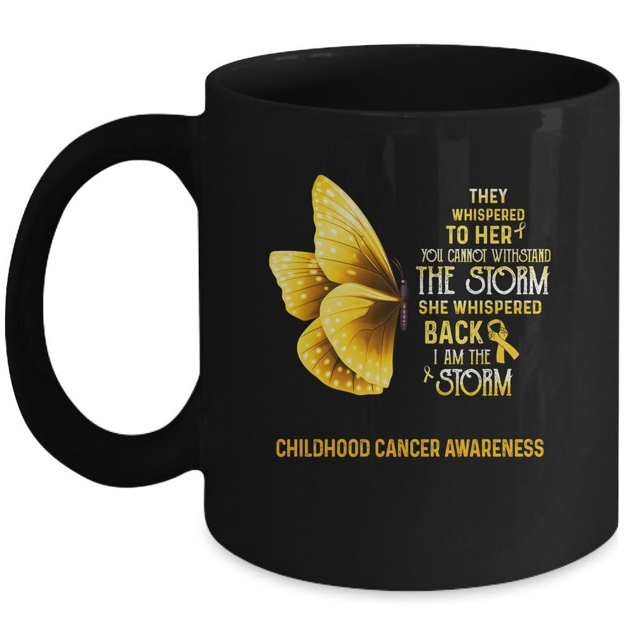 I Am The Storm Childhood Cancer Awareness Butterfly Mug-Coffee Mug-Mug-Black