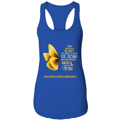 I Am The Storm Childhood Cancer Awareness Butterfly-T-Shirt & Tank Top-Women's Ideal Racerback Tank-Royal