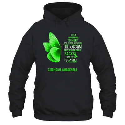 I Am The Storm Cirrhosis Awareness Butterfly-T-Shirt & Tank Top-Pullover Hoodie-Black