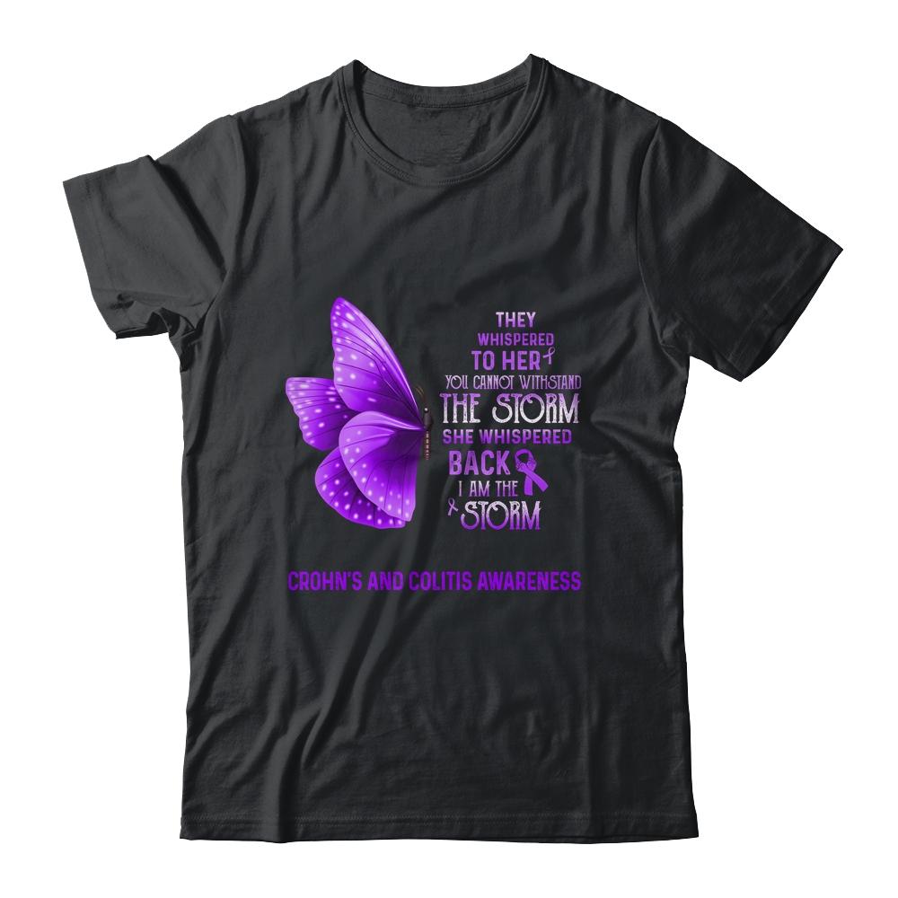 I Am The Storm Crohn's And Colitis Awareness Butterfly-T-Shirt & Tank Top-Classic T-Shirt-Black