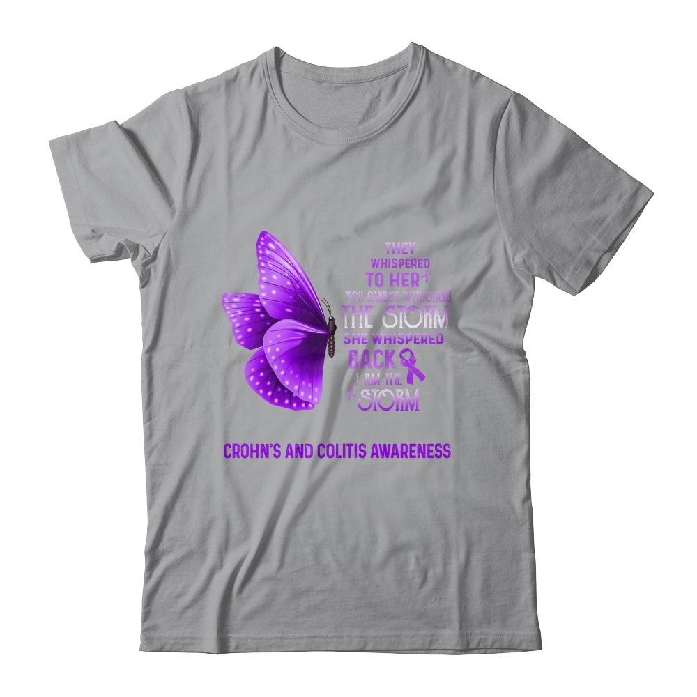 I Am The Storm Crohn's And Colitis Awareness Butterfly-T-Shirt & Tank Top-Classic T-Shirt-Sport Grey