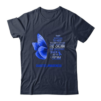 I Am The Storm Diabetes Awareness Butterfly-T-Shirt & Tank Top-Classic T-Shirt-Navy