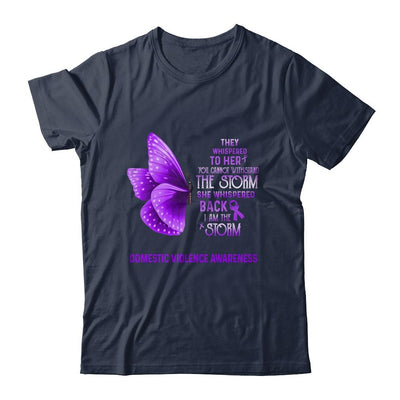 I Am The Storm Domestic Violence Awareness Butterfly-T-Shirt & Tank Top-Classic T-Shirt-Navy