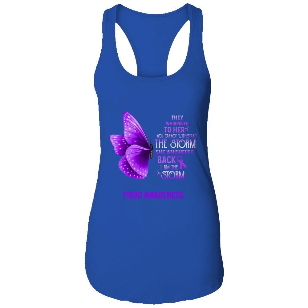 I Am The Storm Fibro Awareness Butterfly-T-Shirt & Tank Top-Women's Ideal Racerback Tank-Royal